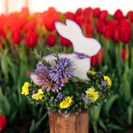 Stroik Wielkanocny z Zajączkiem Ręcznie Robiona Dekoracja Świąteczna