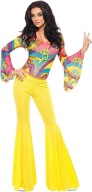 HIT! 70s Groovy Babe LATA 60 70 Strój Kostium DISCO HIPISKA DZIECI KWIATY S