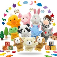 KUKIEŁKI PACYNKI NA PALCE MASKOTKI 10 SZT MAŁE ZOO OZDOBNE