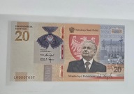 20 ZŁ BANKNOT LECH KACZYŃSKI - WARTO BYĆ POLAKIEM