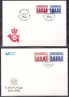 Dania i W-y Owcze CEPT Europa koperty FDC 1984