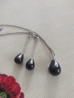 W. Kruk stary naszyjnik i kolczyki onyks