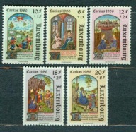 LUKSEMBURG** Boże Narodzenie, miniatury I Mi 1163-67