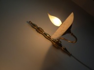 LŚNIĄCE NIEZWYKLE UROCZE KINKIETY Z ALABASTREM