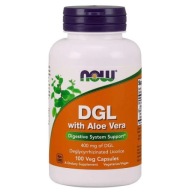 NOW Foods DGL deglicyryzowana lukrecja z aloesem 400 mg 100 kapsułek