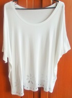 Bluzka biała oversize haft ażurowy kwiaty duża Vintage