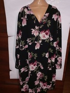 Sukienka szyfonowa Pieces 40 42 kwiaty prosta jak nowa