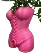 Doniczka Osłonka Duża Plastikowa Różowa Dekoracyjna Gorset Kobieta Stylowa