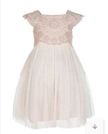 Moonsoon sukienka 74 puder róż tiul brokat koronka