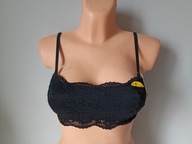 Śliczny biustonosz GEORGE top z czarnej koroneczki r.S
