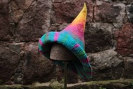 Ręcznie wykonana czapka z filcu wełnianego do sauny, czapka czarodziejki