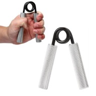 ŚCISKACZ DO ĆWICZEŃ TRENINGU DŁONI RĄK ALUMINIOWY OPÓR 22kg Silver MOCNY