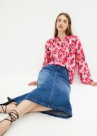 Hit !_NOWA długa WYSMUKLAJACA spódnica jeans J.BANER_99% baweł+lycra 46/48