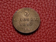 KSIĘSTWO WARSZAWSKIE - 3 GROSZE 1812 IB
