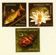 RUMUNIA** Lilia wodna, ryba wzdręga, muszla Mi 6334-36