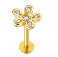 LABRET KOLCZYK ZŁOTY KWIAT 1,2/8