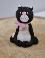 Kotek czarny figurka cukrowa dekoracja na tort