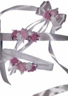 Komplet do chrztu. Opaska pasek ozdoba świecy