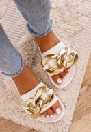 Bestelle Klapki damskie z łańcuchem r. 39 Beżowe