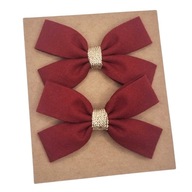 Spinki do włosów dla dziewczynki kokardki bordowe i złoto na święta