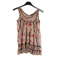 bluzka beżowa czerwona czarna