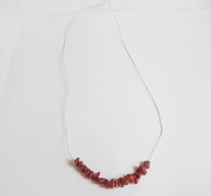 Naszyjnik srebrny taśma z koralikami (jak łańcuszek)