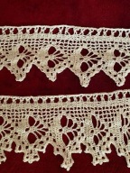 Szydełkowe zazdrostki do kuchni - komplet 2szt. ok. 90x14cm / 48x14cm