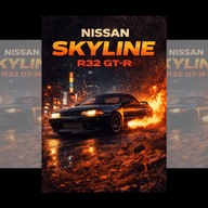 Plakat Motoryzacyjny Nissan Skyline R32 GTR A4 (21 x 29,7 cm)