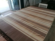 TKANY WEŁNIANY KILIM KAPA NARZUTA PASIAK FRĘDZLE 140 x 215 B6