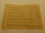 Dowód nadania przesyłki poleconej, druk, dokument Prl, rok 1977