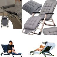 LEŻAK OGRODOWY TURYSTYCZNY FOTEL PODUSZKA PLAŻOWY ROZKŁADANY WYGODNY MOCN