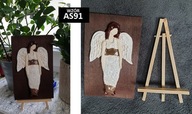 Anioł obrazek ceramiczny sztaluga