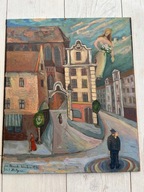 Jan Pelczarski Obraz "Jaś i Małgosia" 1990 r. Sztuka Nieprofesjonalna