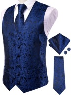 XL XXL Kamizelka Krawat Elegancka Męska Garniturowa czarna granatowa