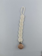 Szydełkowa zawieszka do smoczka koło ecru 0+ Handmade
