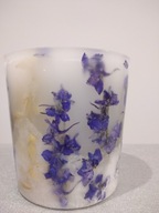 Naturalna Duża Piękna świeca Prezent Handmade ostróżka niebieska