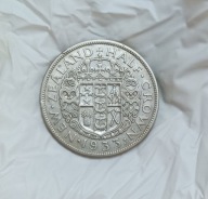 NOWA ZELANDIA - 1/2 KORONY - HALF CROWN 1933 (2) - Jerzy V - srebro