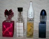 FLAKONY BUTELKI PO ORYGINALNYCH PERFUMACH PUSTE ZESTAW 4 SZTUK