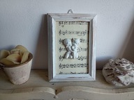 OBRAZ DEKOR ANIOŁKI, NUTY, SHABBY CHIC