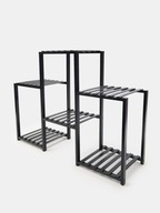 MEGA KWIETNIK STOJĄCY BAMBUSOWY STOJAK NA KWIATY 4 POZIOMY PÓŁKA REGAŁ