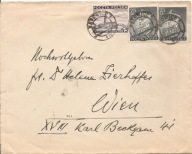 KATOWICE -WIEDEŃ -koperta -obieg 1938 rok znaczki