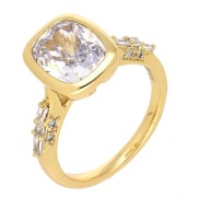 70877 Pierścionek pozłacany 18K średnica 20 mm duży "brylant"