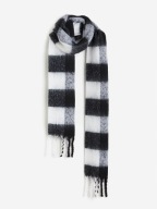 H & M szalik krata gruby z frędzlami Acne Studios chunky puchaty czarny