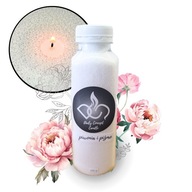 Świeca PERŁOWA zapachowa Piwonia i Piżmo 200g oraz 10 knotów po 10 cm