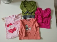 4 szt koszulka t-shirt dziewczęce bawełna r 74/80