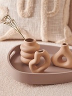 WAZON DEKORACYJNY CERAMIKA BIAŁY KOMPLET 3 SZTUKI