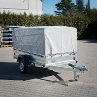 PRZYCZEPKA SAMOCHODOWA z Plandeką i Stelażem ZASŁAW 235x132x35 RESORY,LED