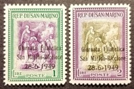 SAN MARINO Mi 423 - 424 ** - czysty - z nadrukiem - stan - GABINET