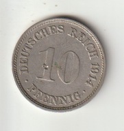 Niemcy-Cesarstwo 10 Pfennig 1914 F