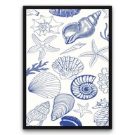 Plakat z ramą 50x70cm Elegancja Oceanu Morze Abstrakcja Salon Design